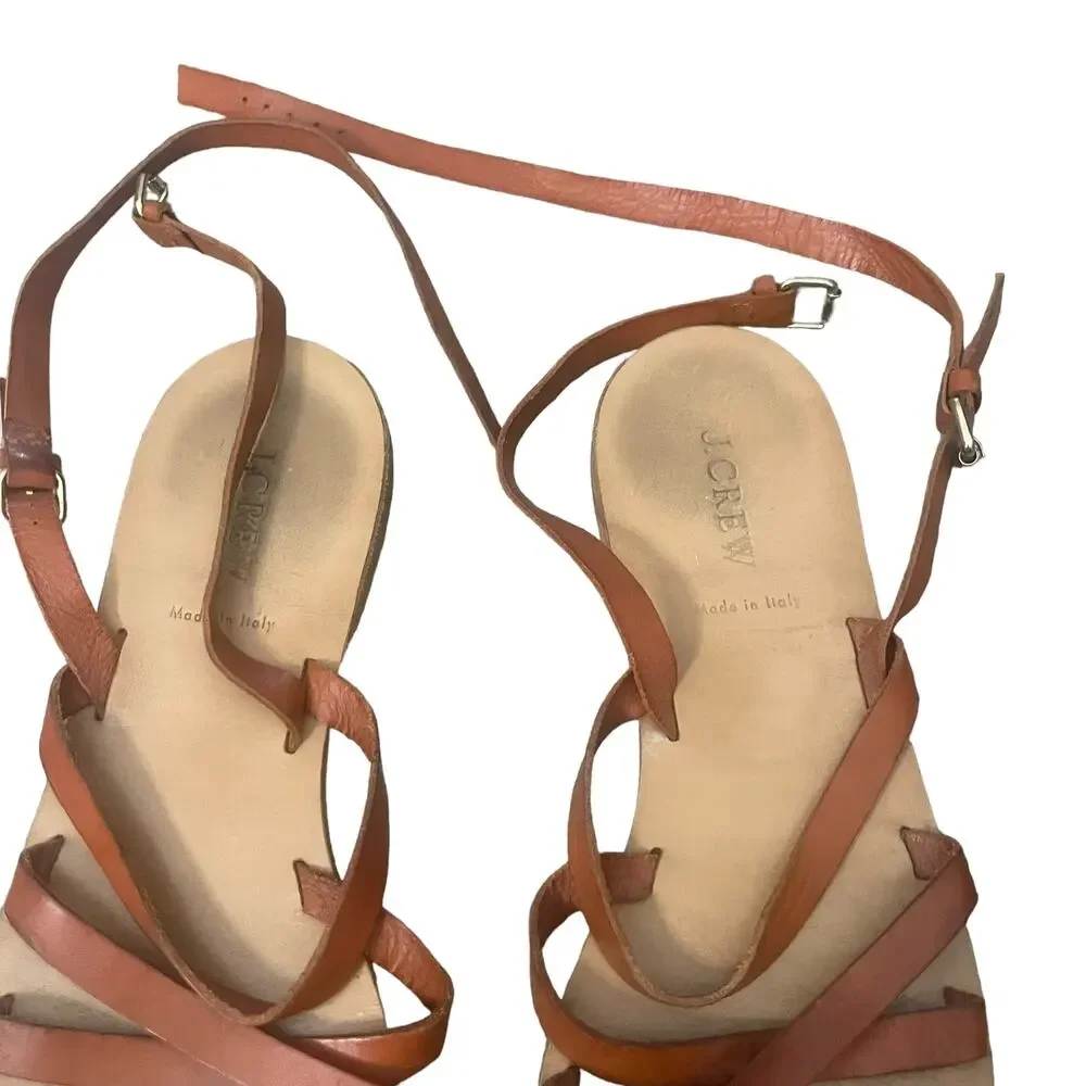 J. Crew‎ Women's Size 10 Deseree Leather Gladiator Wrap Sandals